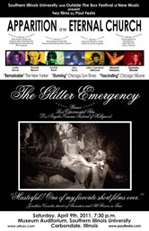 The Glitter Emergency and Apparition of the Eternal Church poster for Outside the Box Festival screening, Carbondale, IL