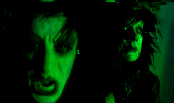 Eric Glaser and Rumi Missabu as The Depraved Evil Stepsisters in Paul Festa's silent-film comedy The Glitter Emergency 